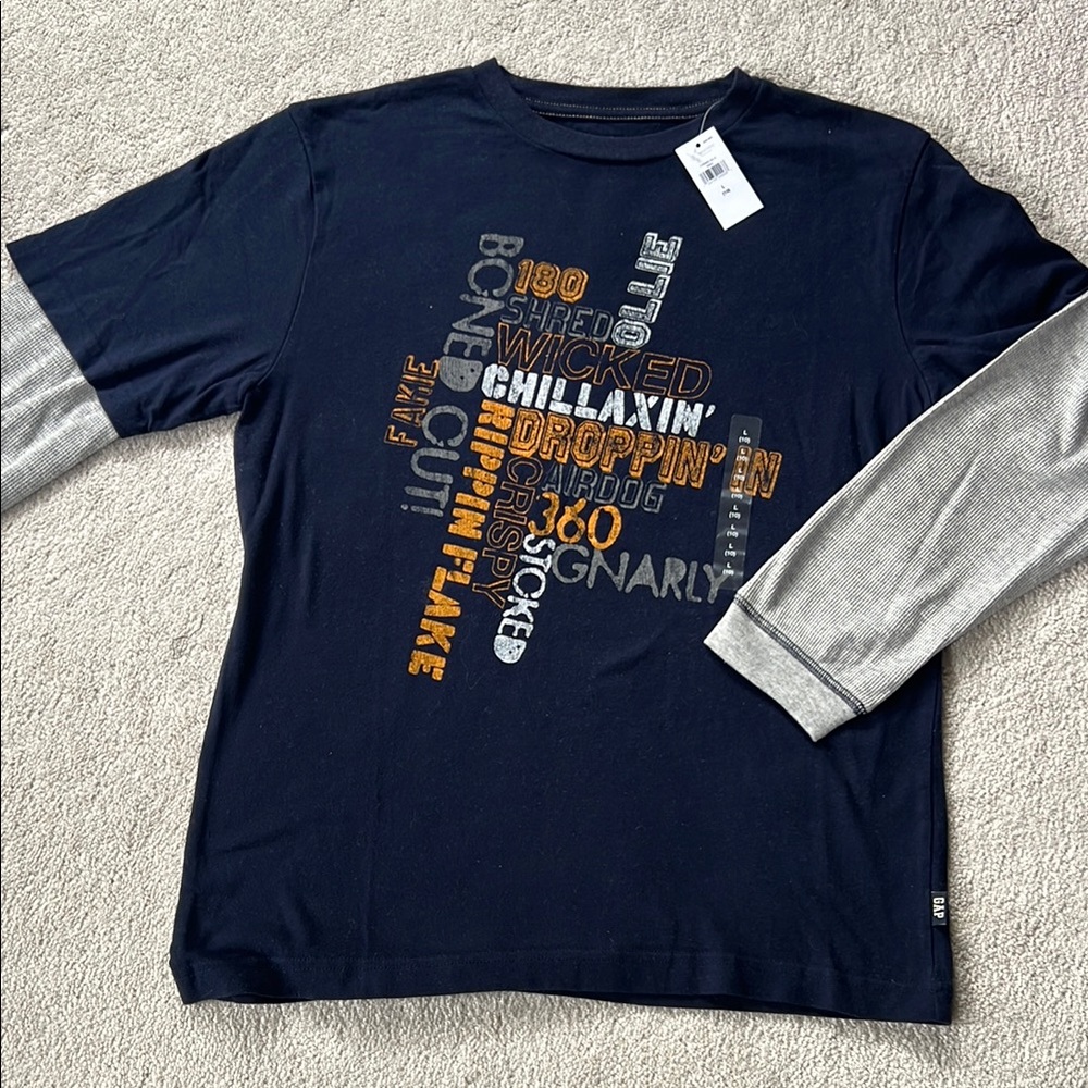 New with Tags GAP Kids Navy Graphic Tee